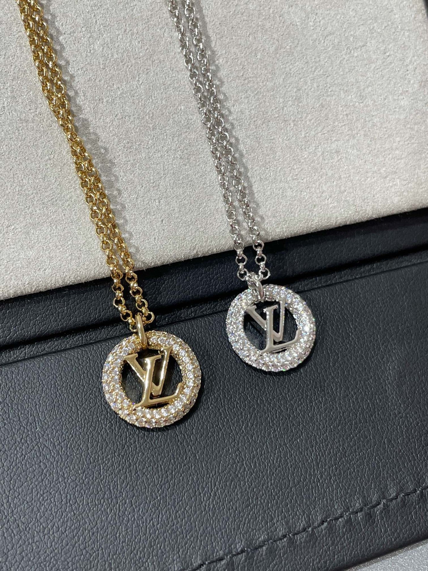 [BLUE TEARS]BY NIGHT DIAMOND PAVED NECKLACE