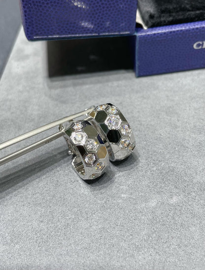 [BLUE TEARS]BEE LOVE DIAMOND HOOP EARRINGS