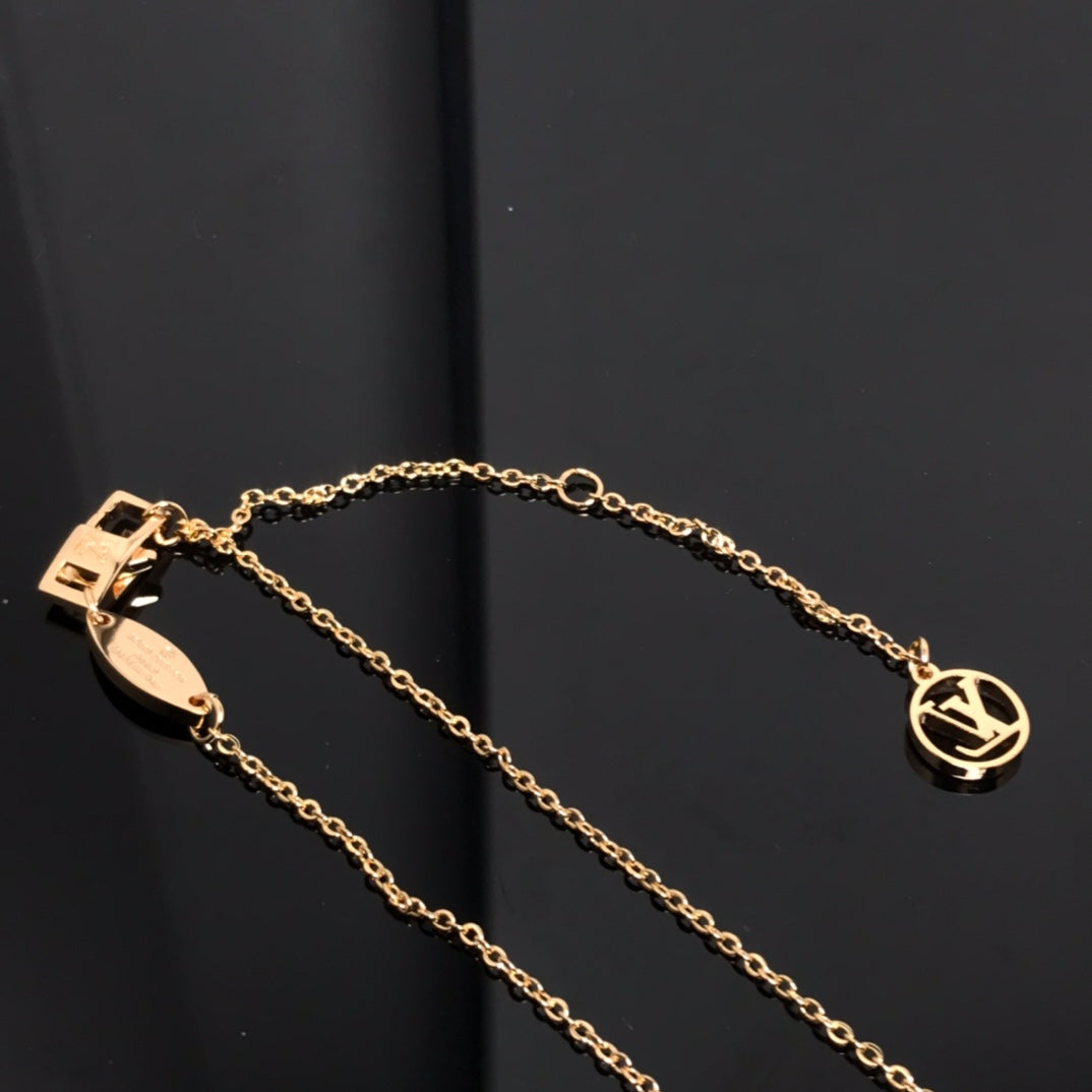 [BLUE TEARS]COLOR BLOSSOM PINK MOP SUN GOLD NECKLACE