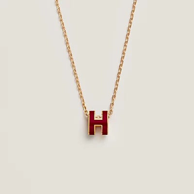 [BLUE TEARS]HM CLIC RED ENAMEL GOLD NECKLACE