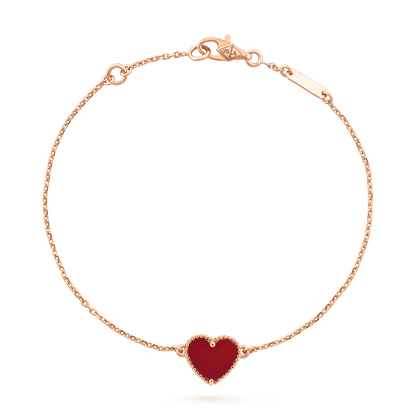 [BLUE TEARS]HEART CARNELIAN PINK GOLD BRACELET