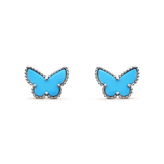 [BLUE TEARS]BUTTERFLY TURQUOISE EARRINGS SILVER