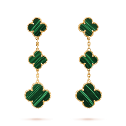 [BLUE TEARS]CLOVER MALACHITE 3 MOTIFS GOLD