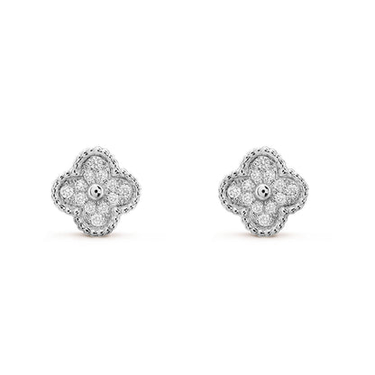 [BLAUE TRÄNEN]CLOVER MINI DIAMANT OHRSTECKER