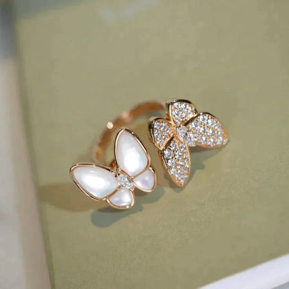 [BLUE TEARS]TWIN BUTTERFLY DIAMOND MOP RING