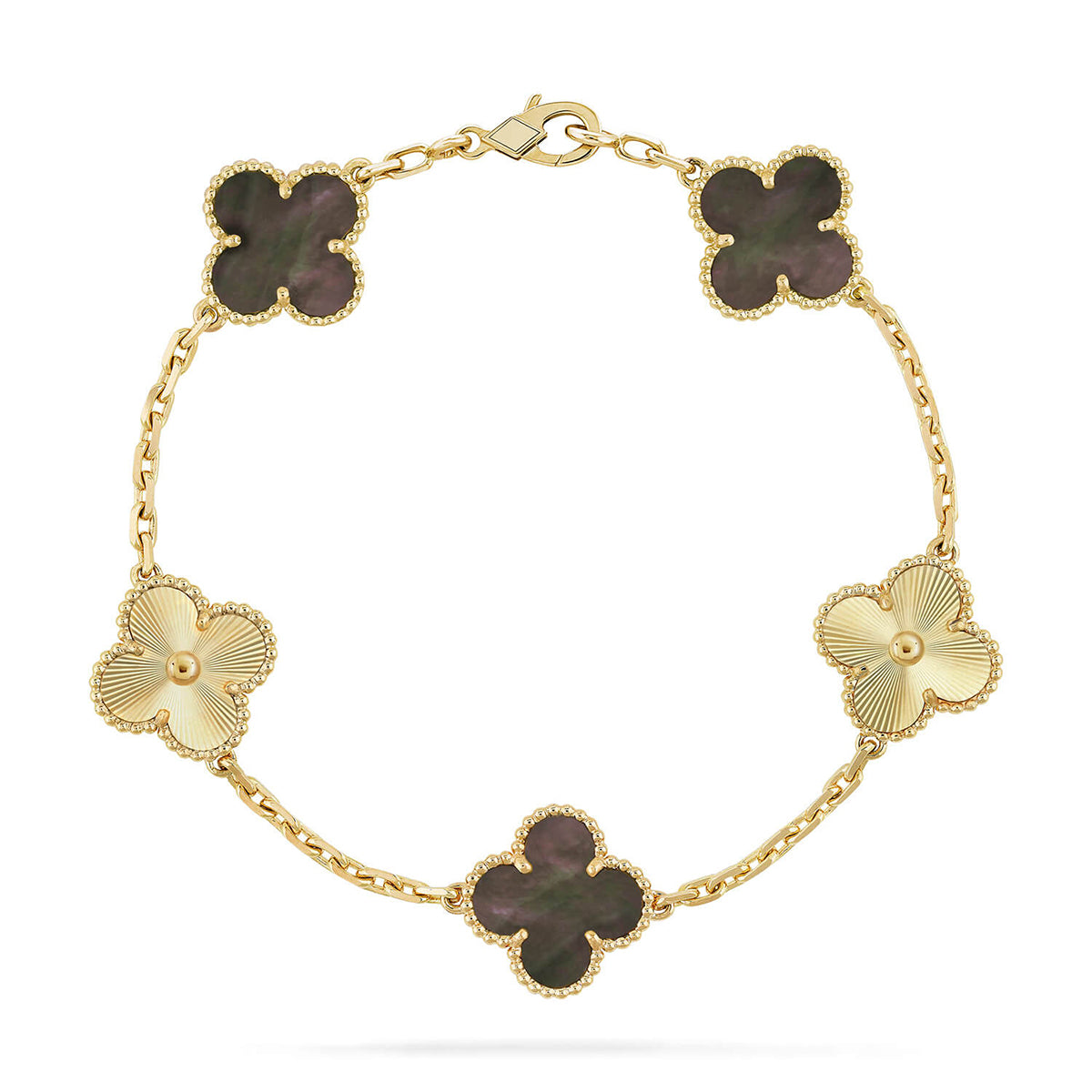 [BLUE TEARS] CLOVER 5 MOTIF GRAY MOP BRACELET COLLECTION
