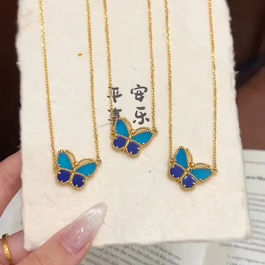 [BLUE TEARS]2026 BUTTERFLY BLUE NECKLACE