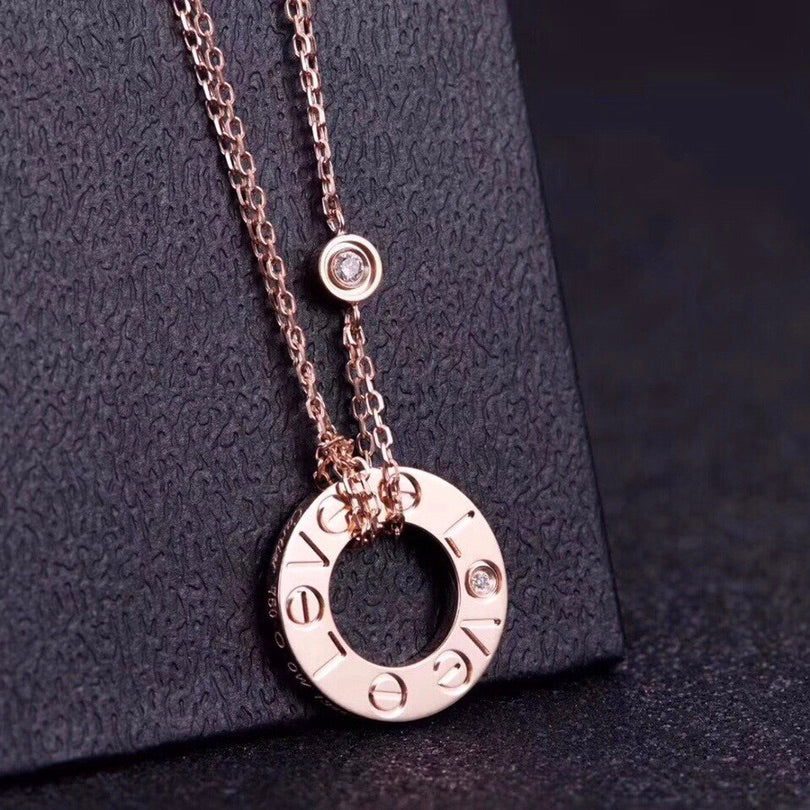 [BLUE TEARS]LOVE NECKLACE 16MM 2 DIAMONDS