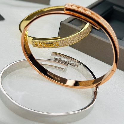 [Blue Tears Jewelry]Move Noa Rose Gold Pav¨¦ Diamond Bangle Bracelet