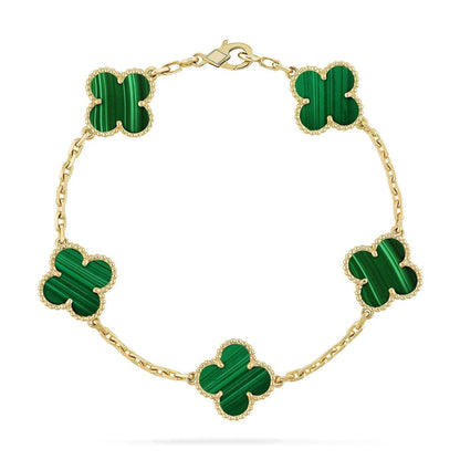 [BLUE TEARS] CLOVER 5 MOTIF MALACHITE BRACELET COLLECTION