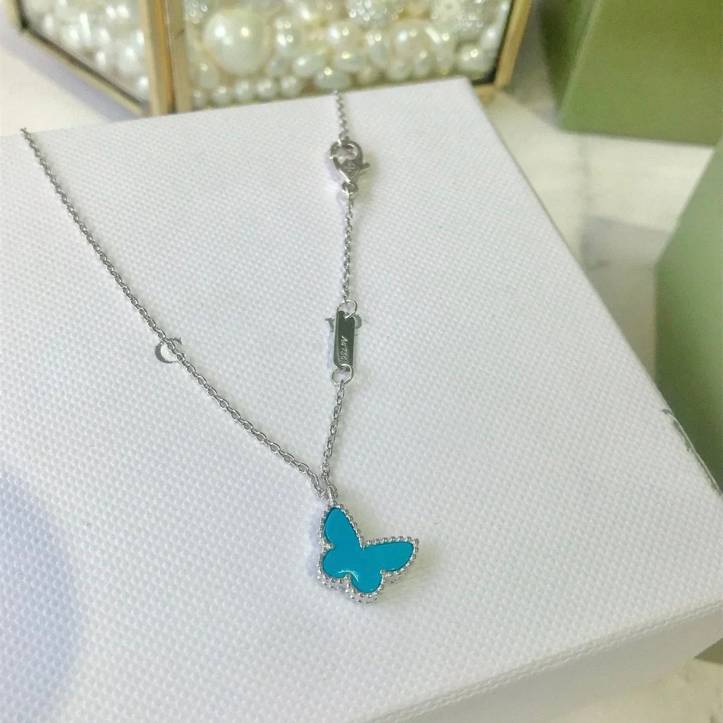 [BLUE TEARS]BUTTERFLY TURQUOISE BUTTERFLY BRACELET SILVER