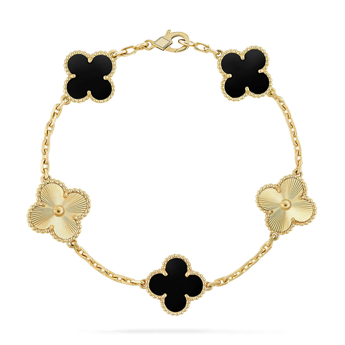 [BLUE TEARS] CLOVER 5 MOTIF ONYXS BRACELET COLLECTION