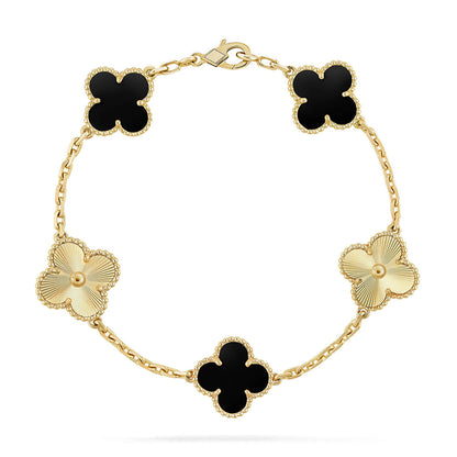 [BLUE TEARS] CLOVER 5 MOTIF ONYXS BRACELET COLLECTION