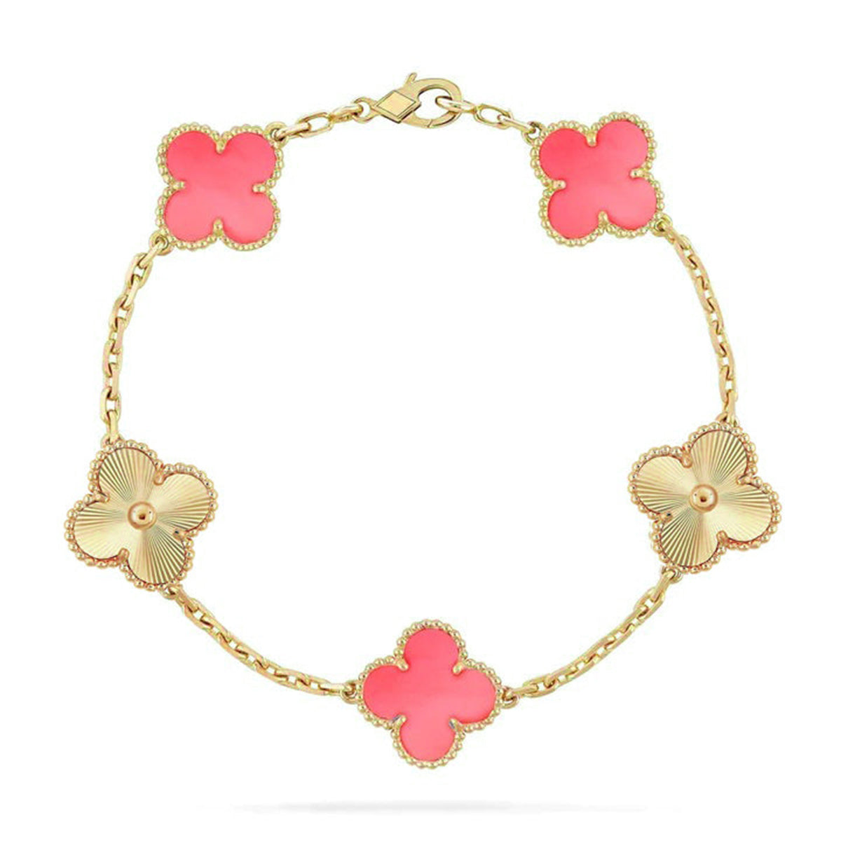 [BLUE TEARS] CLOVER 5 MOTIFS  PINK MOP BRACELET COLLECTION