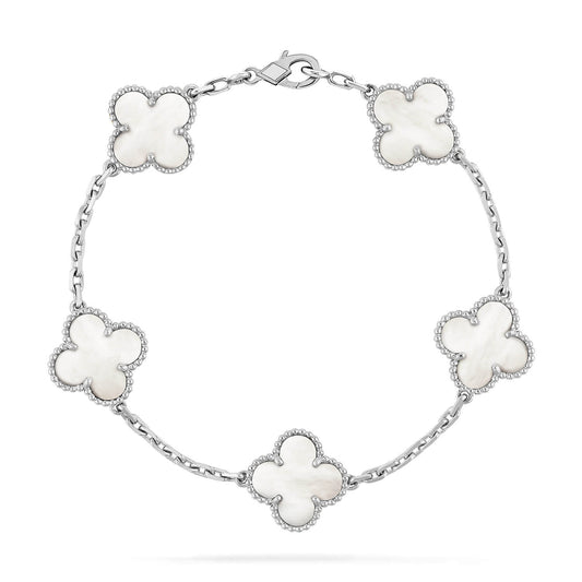 [BLUE TEARS]CLOVER SILVER MOP 5 MOTIF BRACELET