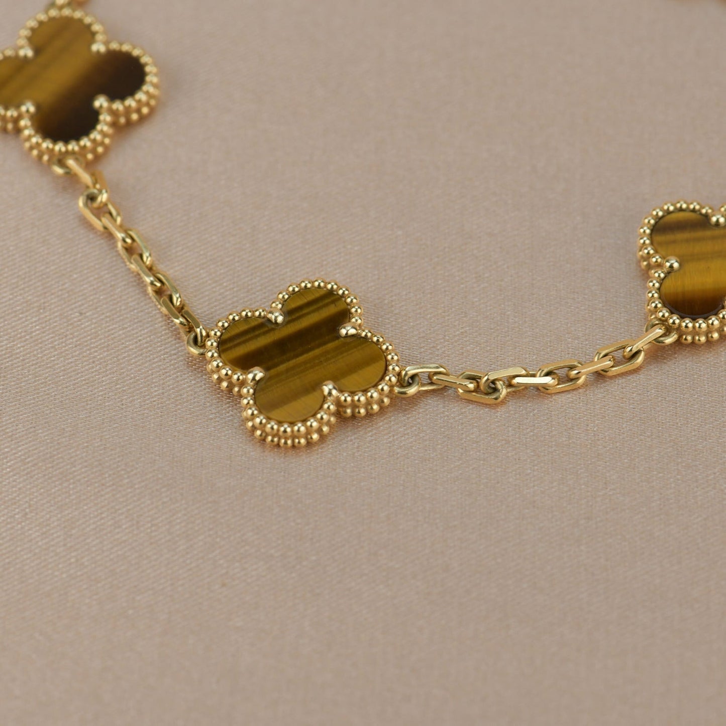 [BLUE TEARS]CLOVER  5 MOTIFS TIGER EYE BRACELET