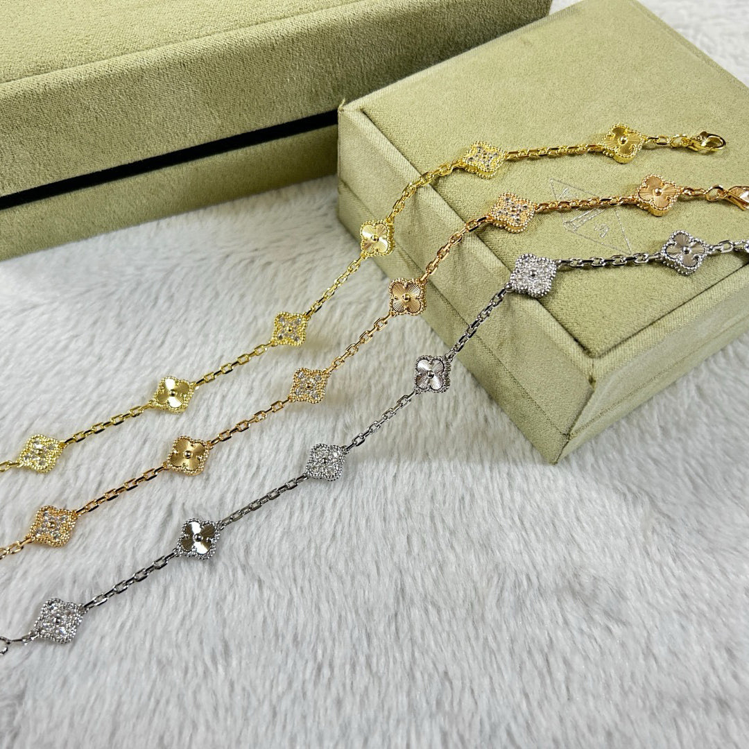 [BLUE TEARS]CLOVER 6 MOTIF DIAMOND LASER BRACELET