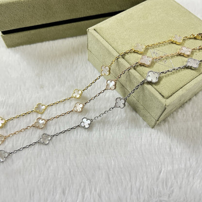 [BLUE TEARS]CLOVER 6 MOTIF WHITE MOP BRACELET