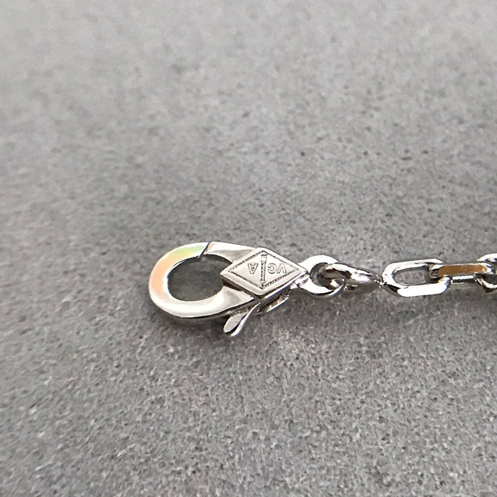 [BLUE TEARS]CLOVER 5 MOTIF ONYXS DIAMOND BRACELET SILVER