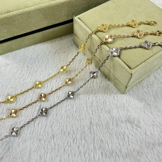 [BLUE TEARS]CLOVER 6 MOTIF DIAMOND BRACELET