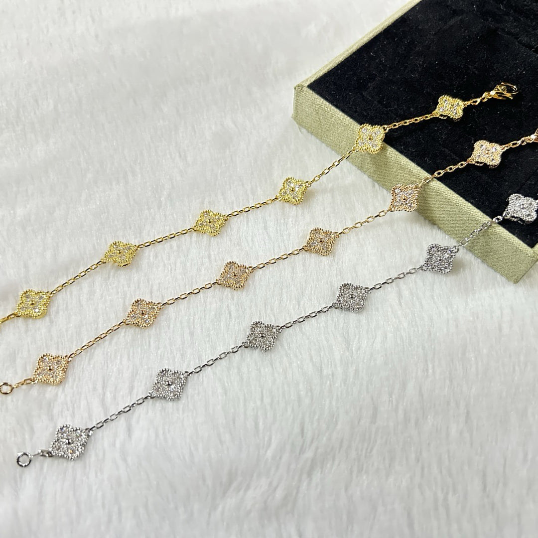 [BLUE TEARS]CLOVER 6 MOTIF DIAMOND BRACELET