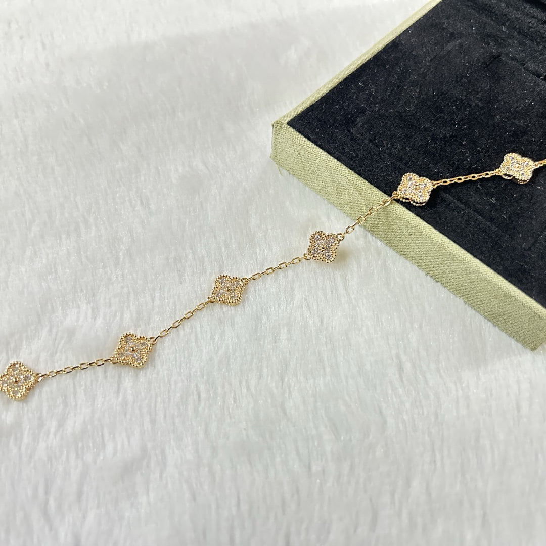 [BLUE TEARS]CLOVER 6 MOTIF DIAMOND BRACELET