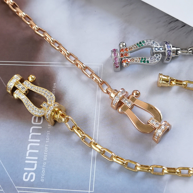 [BLUE TEARS]FORCE LARGE HORSESHOE CLASP  METAL BRACELET