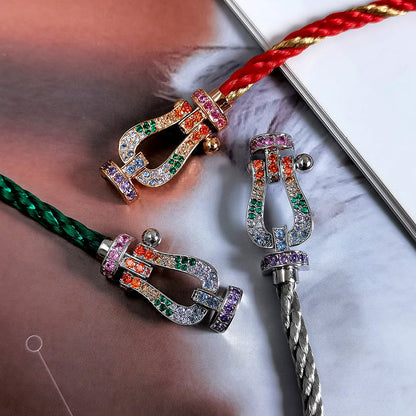 [BLUE TEARS]FORCE LARGE HORSESHOE  COLORED DIAMOND BRACELET ROSE GOLD