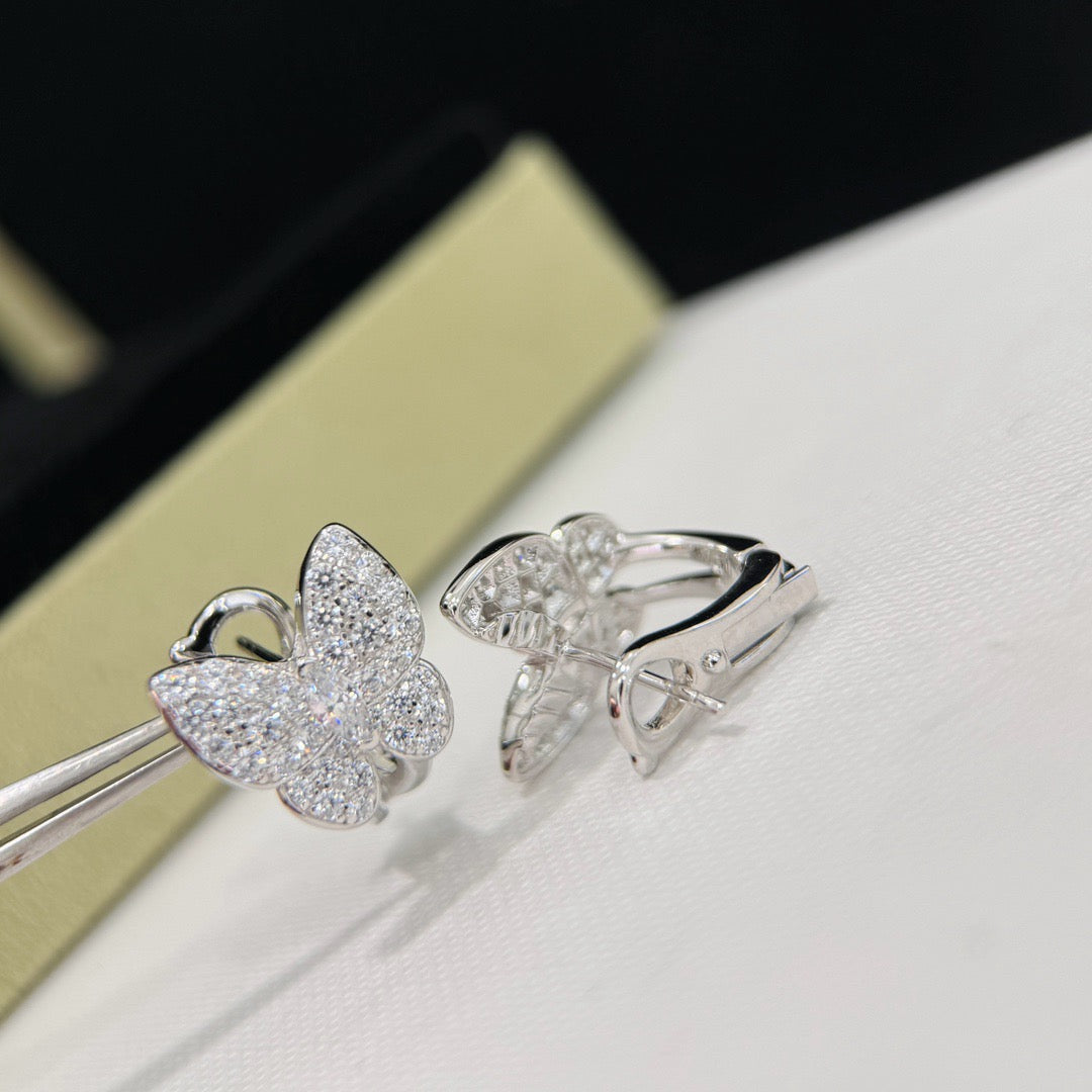 [BLUE TEARS]BUTTERFLY ALL DIAMOND EARRINGS