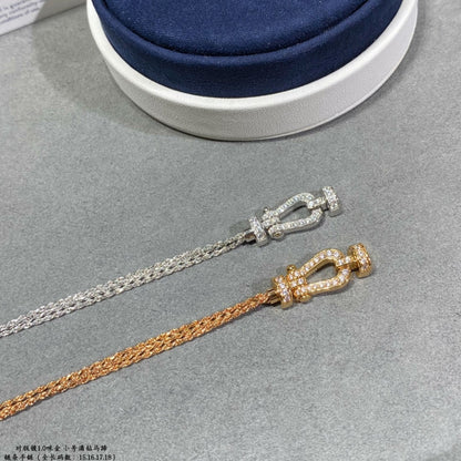 [BLAUE TRÄNEN]FORCE KLEINES HUFEISEN-DIAMANTKETTEN-SEILARMBAND