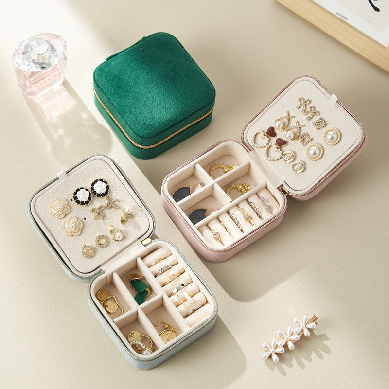 Flanell-Schmuckschatulle, tragbare Aufbewahrungsbox für Schmuck