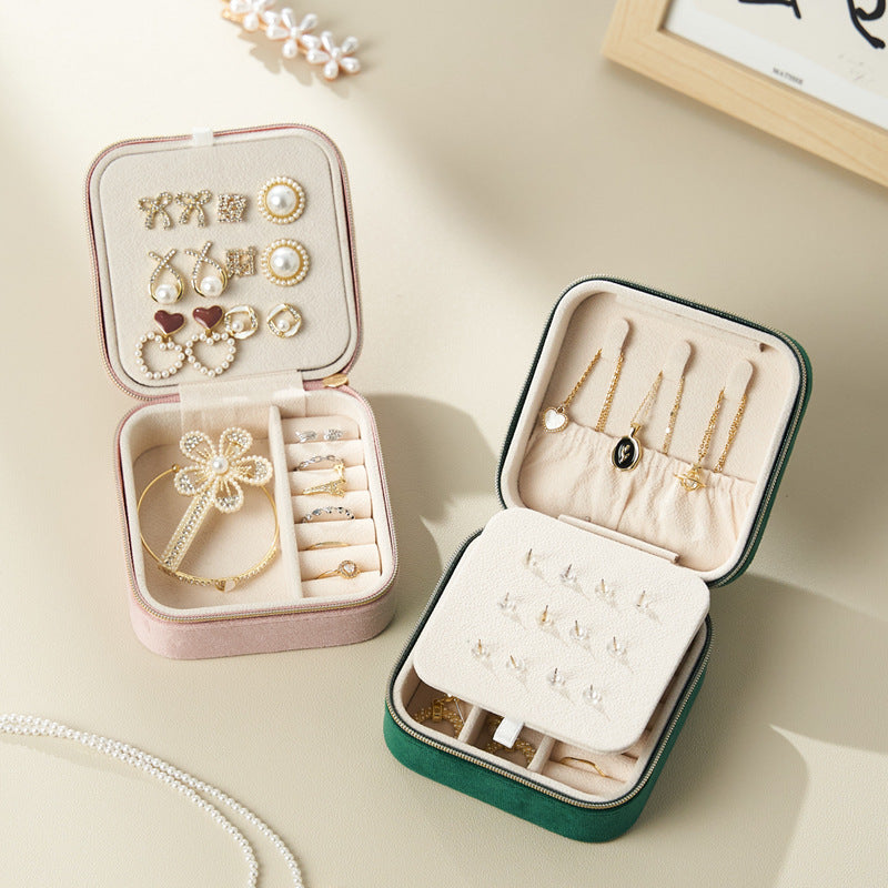 Flanell-Schmuckschatulle, tragbare Aufbewahrungsbox für Schmuck
