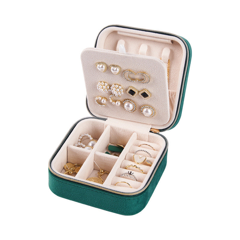 Flanell-Schmuckschatulle, tragbare Aufbewahrungsbox für Schmuck