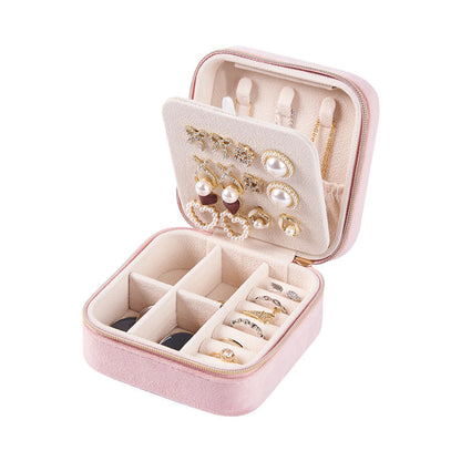 Flanell-Schmuckschatulle, tragbare Aufbewahrungsbox für Schmuck