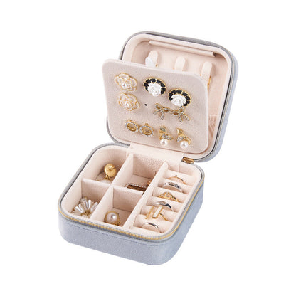 Flanell-Schmuckschatulle, tragbare Aufbewahrungsbox für Schmuck