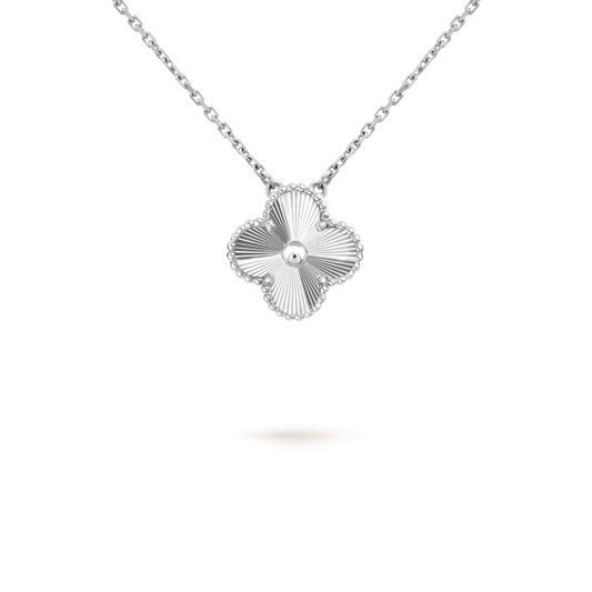 [BLUE TEARS]CLOVER 15MM LASER NECKLACE SILVER
