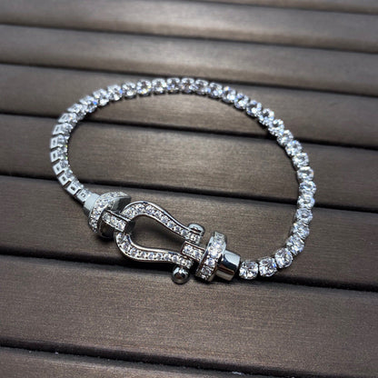 [BLUE TEARS]FORCE  HORSESHOE  DIAMOND TENNIS BRACELET