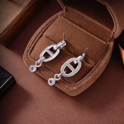 [BLUE TEARS]HM CHAINE DIAMOND EARRINGS