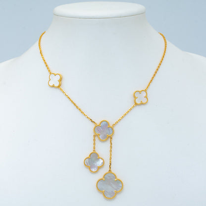 [BLUE TEARS]CLOVER MOTHER OF PEARL NECKLACE 6 MOTIF
