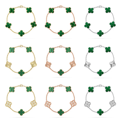 [BLUE TEARS] CLOVER 5 MOTIF MALACHITE BRACELET COLLECTION