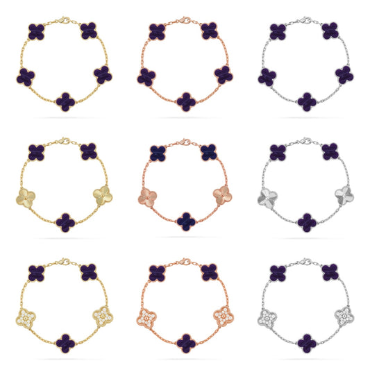 [BLUE TEARS]CLOVER 5 MOTIF PURPLE STRIPES BRACELET COLLECTION