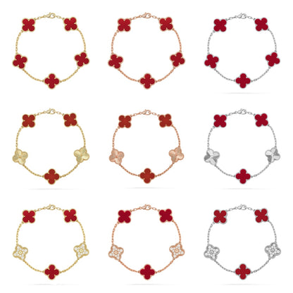 [BLUE TEARS]CLOVER WHITE PEARL MOP 5 MOTIF BRACELET COLLECTION