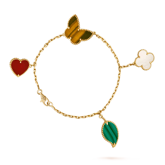 [BLUE TEARS]LUCKY SPRING 5 MOTIF GOLD BRACELET