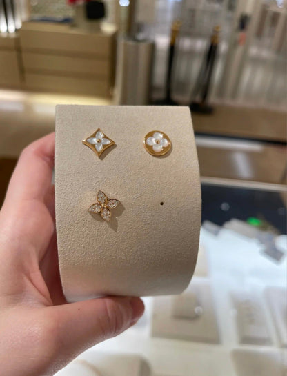 [BLUE TEARS]STAR BLOSSOM STUD EARRINGS PINK GOLD DIAMONDS