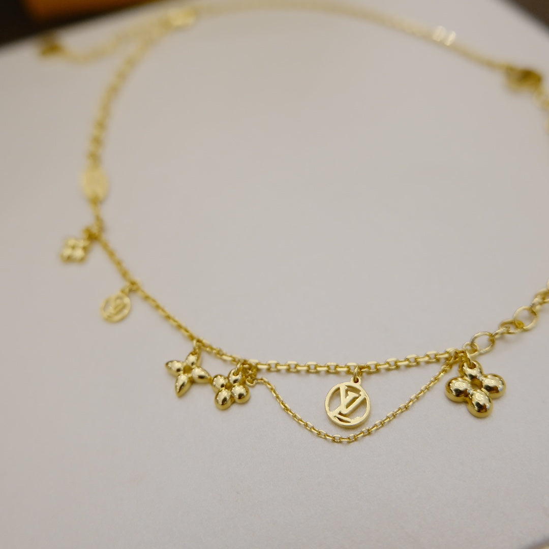 [BLUE TEARS]BLOOMING SUPPLE NECKLACE BRASS