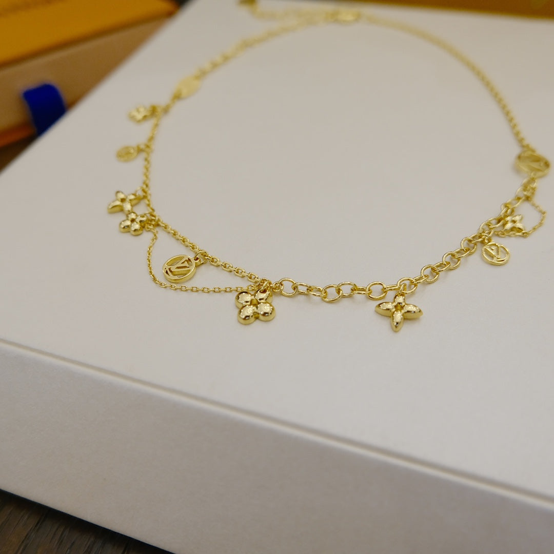 [BLUE TEARS]BLOOMING SUPPLE NECKLACE BRASS