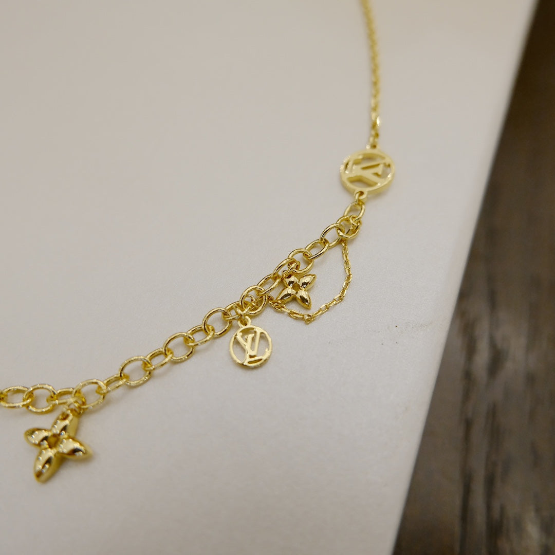 [BLUE TEARS]BLOOMING SUPPLE NECKLACE BRASS