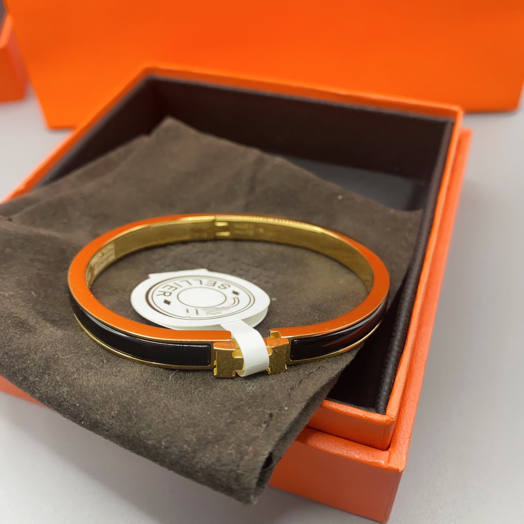 [BLUE TEARS]CLASSIC HM CLIC BLACK 8MM ENAMEL BRACELET