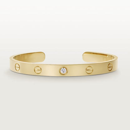 [BLUE TEARS]LOVE BRACELET 6.1MM 1 DIAMOND OPEN CUFF