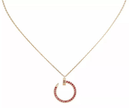 [BLAUE TRÄNEN]JUSTE HALSKETTE GOLD ROTE DIAMANTEN